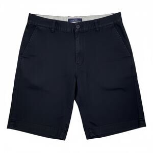 Fred Perry Navy Blue Cotton 9" Inseam Twill Shorts Casual Summer $160 Retail
